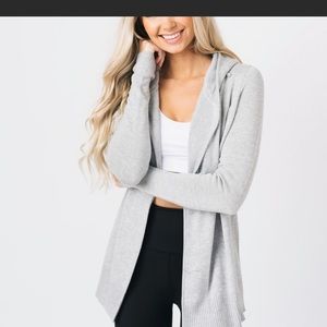 ISO.. zyia light grey hooded cardigan size xs